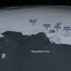 Bird’s eye view of the Amundsen sea embayment, where major glaciers of the West Antarctic ice sheet empty into the ocean. Pope, Smith, and Kohler glaciers were the focus of this study. Image: NASA/GSFC/SVS